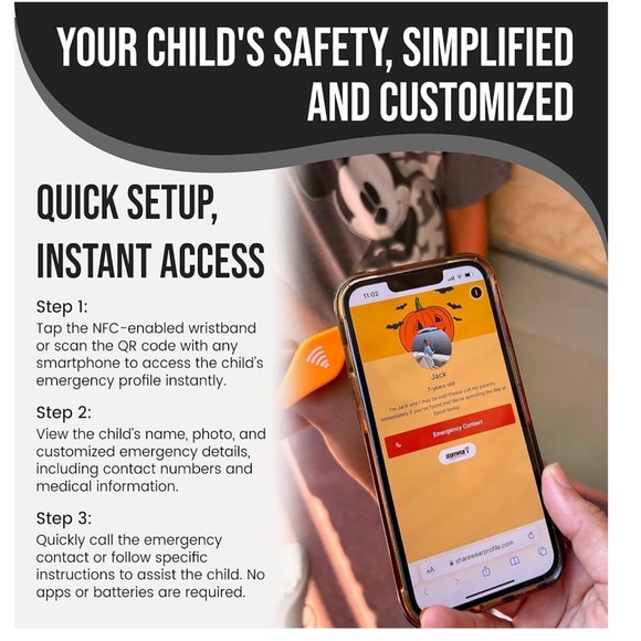 Kid Sharewear Safety Tracker Black Band NEW - Picture 4 of 7